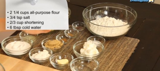 Ingredients for cooking apple pie