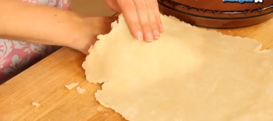 Roll dough until 12 inches in diameter